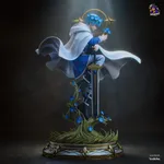 Blue Hero Swordsman Figurine, Highly Detailed Hand Painted 3D Printed Collectible Statue, Fantasy Anime Warrior Sculpture product image