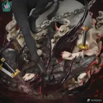Hand Painted Resin Figurine, Dark Anime Martial Arts Battle Sculpture product image 5
