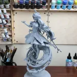 Fox Ear Mystic Lady Figurine, Maximum Detailed Hand Painted Anime Game Inspired 3D Printed Collectible Statue product image 7