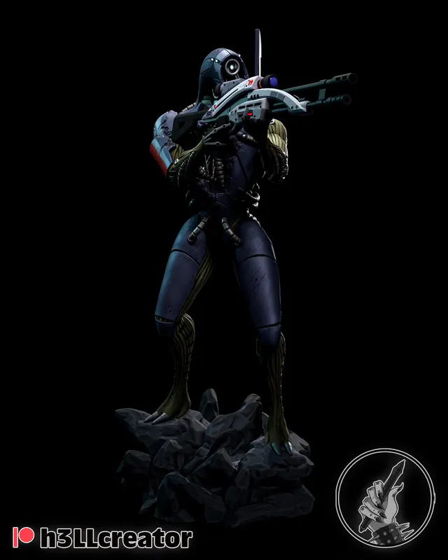 The Robot Fighter – 16K Resin 3D Printed  Statue Collectible Hand-Painted