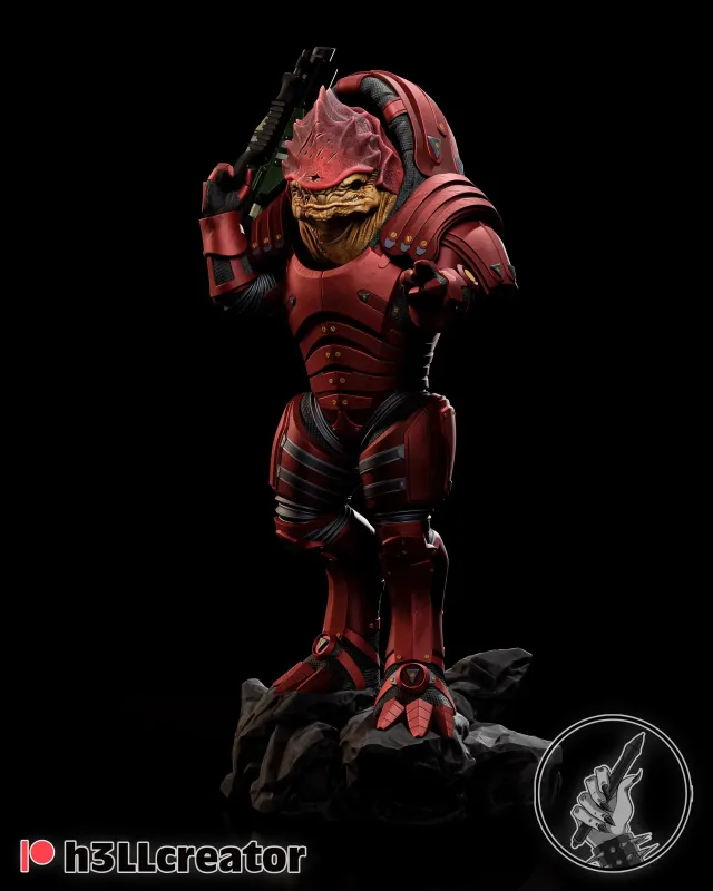 The Red Armour Soldier – 16K Resin 3D Printed Statue Collectible Hand-Painted