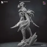 Crimson Elf Assassin Figurine, Fully Hand Painted 3D Printed Fantasy Dagger Statue product image 18