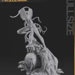 Blue Ash Clan Fire Queen Figurine, Hand Painted Resin Statue, Sci Fi Warrior Collectible product image 3