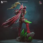 Crimson Elf Assassin Figurine, Fully Hand Painted 3D Printed Fantasy Dagger Statue product image 6