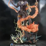 Elemental Scholar Mage Figurine, Maximum Detailed 16K 3D Printed Collectible Statue, Dark Fantasy RPG Inspired Figure product image 4