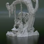 Little Forest Goddess Figurine, Fully Hand Painted 3D Printed Collectible Statue, Fantasy Anime Nature Spirit Sculpture product image 6