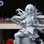 Green Sci Fi Mecha Girl Figurine, Maximum Detailed Hand Painted Anime Game Inspired 3D Printed Collectible Statue product image 12