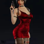 Red Dress Spy Woman Figurine, Maximum Detailed 16K 3D Printed Collectible Statue, Survival Horror Game Inspired Figure product image