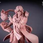 Red Haired Fire Wizard Figurine, Hand Painted Resin 3D Printed Collectible Statue product image 11