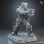 White Space Suit Explorer Figurine, Highly Detailed Hand Painted or Unpainted 3D Printed Sci Fi Collectible Statue product image 9