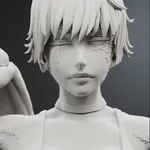 Glasses Weapon Fighter Figurine, Highly Detailed Hand Painted 3D Printed Collectible Statue, Dark Anime Battle Girl Sculpture product image 9