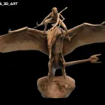 Blue Alien Warrior Princess Figurine, Maximum Detailed 16K 3D Printed Collectible Statue, Fantasy Sci Fi Huntress Figure product image 10