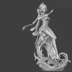 Celestial Oracle Strategist Figurine, Fully Hand Painted 3D Printed Collectible Statue, Fantasy Anime Seer Sculpture product image 9