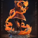 Red Haired Fire Wizard Figurine, Hand Painted Resin 3D Printed Collectible Statue product image 4