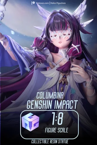 Columbina Figure Genshin Impact Figure – 16K 3D Printed Resin Diorama