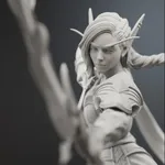 Dark Elven Ranger Archer Figurine, Fully Hand Painted 3D Printed Collectible Statue, Fantasy Huntress Sculpture product image 9