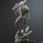 Alien Space Sniper Figurine, Highly Detailed Hand Painted 3D Printed Collectible Statue, Sci Fi Warrior Sculpture product image 11