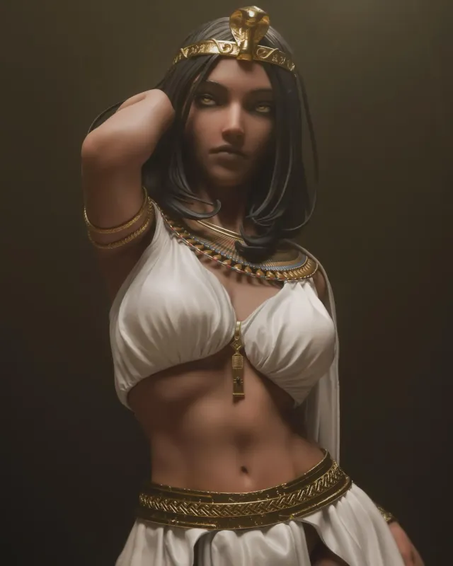 Queen of the Nile  - Highly Detailed Hand-Painted Statue - Collectible Sculpture - alternate view