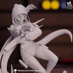 Fiery Sword Warrior Figurine, Hand Painted Anime Game Inspired 3D Printed Collectible Statue, Red Flame Battle Girl Figure product image 10
