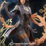 Elemental Scholar Mage Figurine, Maximum Detailed 16K 3D Printed Collectible Statue, Dark Fantasy RPG Inspired Figure product image 2