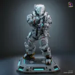 White Space Suit Explorer Figurine, Highly Detailed Hand Painted or Unpainted 3D Printed Sci Fi Collectible Statue product image 6