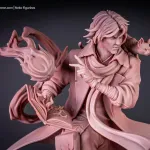 Red Haired Fire Wizard Figurine, Hand Painted Resin 3D Printed Collectible Statue product image 12