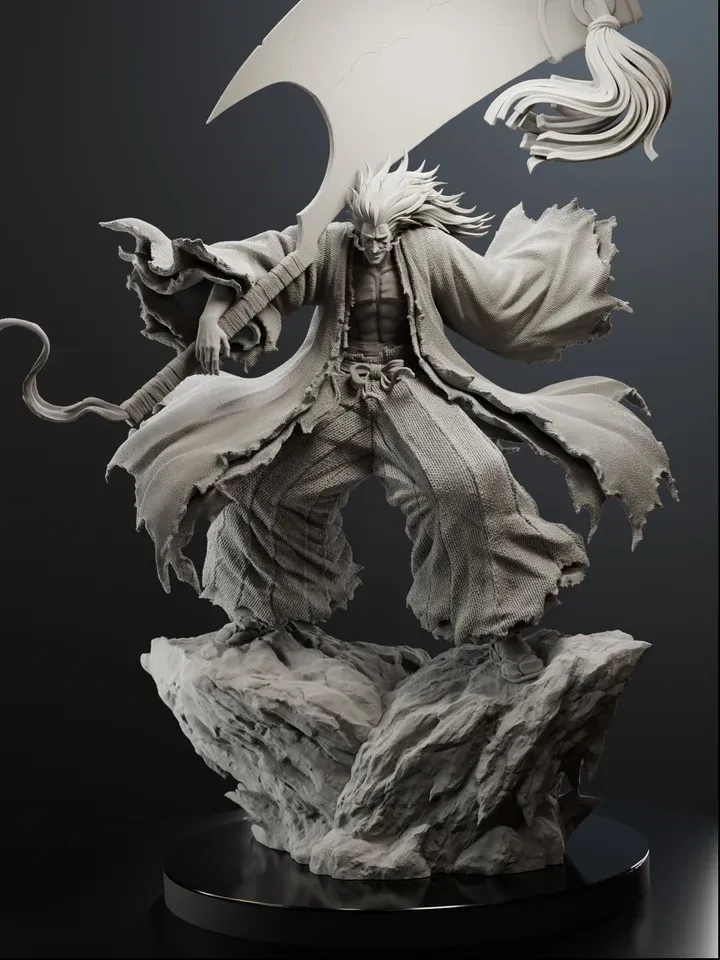 Kenpachi Zaraki Figure – Bleach – Hand Painted 16K 3D Printed Resin Anime Statue - alternate view