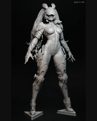 Bunny The First Descendand | Maximum Detailed 16K 3D printed figure - alternate view