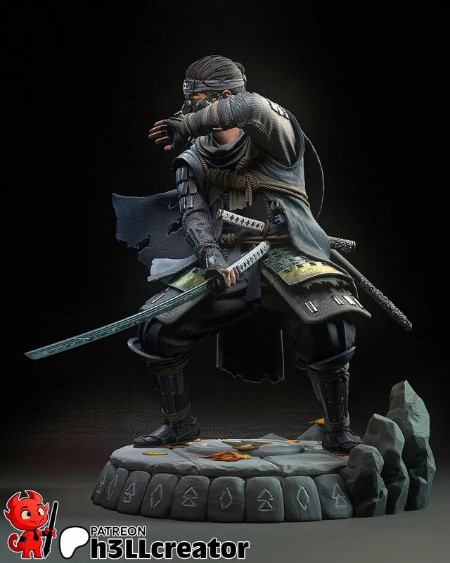 Ghost of Tsushima  | Maximum Detailed 16K 3D printed figure - alternate view