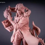 Red Haired Fire Wizard Figurine, Hand Painted Resin 3D Printed Collectible Statue product image 9