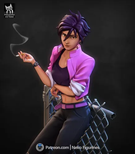 Invisigal figure Dispatch game Figure – 3D Printed Resin Diorama