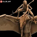 Blue Alien Warrior Princess Figurine, Maximum Detailed 16K 3D Printed Collectible Statue, Fantasy Sci Fi Huntress Figure product image 13