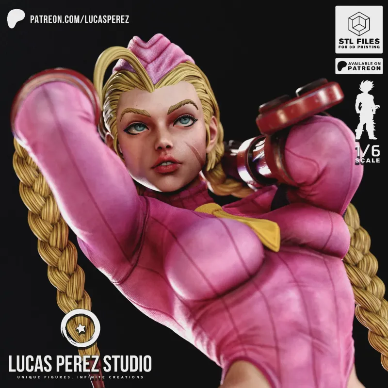 Blonde Special Forces Fighter Figurine, Fully Hand Painted 3D Printed Collectible Statue, Martial Arts Game Inspired Sculpture - alternate view