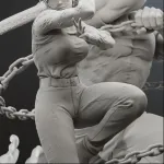Hand Painted Resin Figurine, Dark Anime Martial Arts Battle Sculpture product image 12