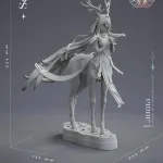 Moonlit Forest Priestess Figurine, Highly Detailed Hand Painted 3D Printed Collectible Statue, Fantasy Anime Sculpture product image 6