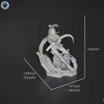 Fiery Sword Warrior Figurine, Hand Painted Anime Game Inspired 3D Printed Collectible Statue, Red Flame Battle Girl Figure product image 18