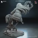 White Haired Android Girl Figurine, Fully Hand Painted 3D Printed Collectible Statue, Sci Fi Companion Sculpture product image 14