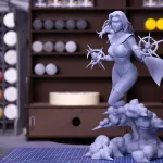 Blonde Superheroine Figurine, Maximum Detailed 16K 3D Printed Collectible Statue, Comic Style Hero Woman Figure product image 13