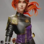 Young Expedition Swordswoman Figurine, Highly Detailed Hand Painted 3D Printed Collectible Statue, Dark Fantasy RPG Sculpture product image 2