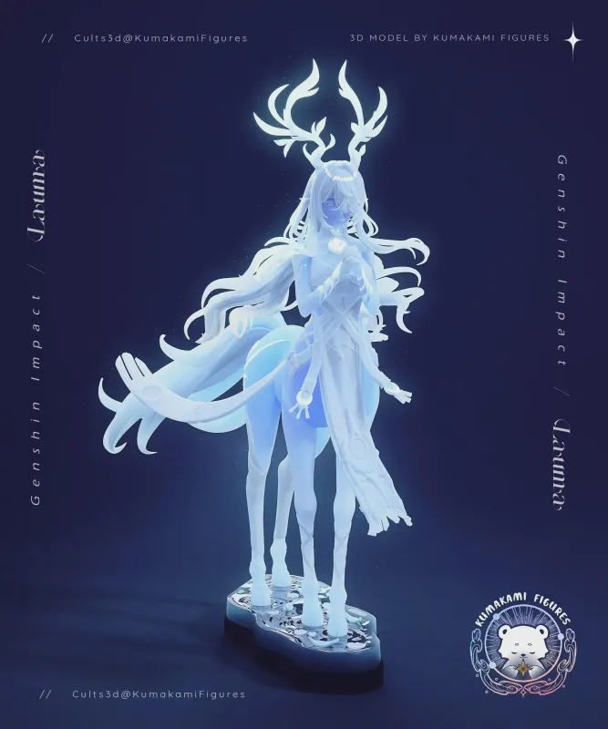 Moonlit Forest Priestess Figurine, Highly Detailed Hand Painted 3D Printed Collectible Statue, Fantasy Anime Sculpture