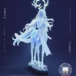 Moonlit Forest Priestess Figurine, Highly Detailed Hand Painted 3D Printed Collectible Statue, Fantasy Anime Sculpture product image