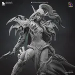 Crimson Elf Assassin Figurine, Fully Hand Painted 3D Printed Fantasy Dagger Statue product image 16