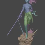 Young Expedition Swordswoman Figurine, Highly Detailed Hand Painted 3D Printed Collectible Statue, Dark Fantasy RPG Sculpture product image 9