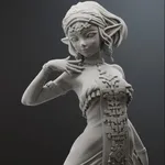 Golden Fantasy Princess Figurine, Fully Hand Painted 3D Printed Collectible Statue, Royal Elf Inspired Sculpture product image 14