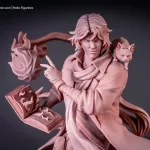 Red Haired Fire Wizard Figurine, Hand Painted Resin 3D Printed Collectible Statue product image 7