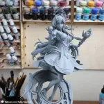 Fox Ear Mystic Lady Figurine, Maximum Detailed Hand Painted Anime Game Inspired 3D Printed Collectible Statue product image 15