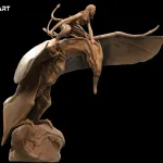 Blue Alien Warrior Princess Figurine, Maximum Detailed 16K 3D Printed Collectible Statue, Fantasy Sci Fi Huntress Figure product image 6